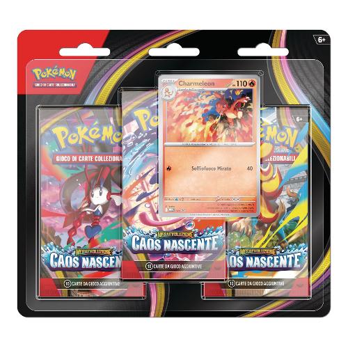 Carte gioco POKÉMON Megaevoluzione Caos Nascente 3 buste Assortito PK10401 I