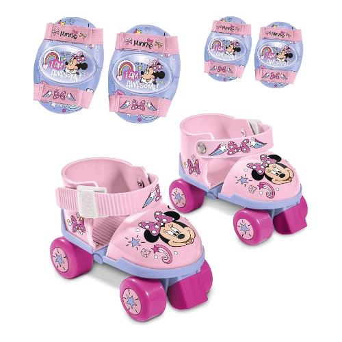 Pattini Baby + protezioni (taglia 22-29 ) DISNEY MINNIE Rosa e Lilla G040077