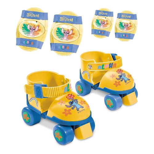 Pattini Baby + protezioni (taglia 22-29 ) DISNEY STITCH Giallo e Blu G042755