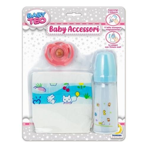 Biberon giocattolo "Magico" con ciuccio e pannolino BABY TEO 80237