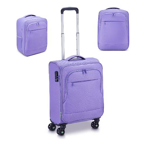 Set trolley morbido 1 pz tg. S con 2 zaini cabina FLYOVER Lavanda 41411685