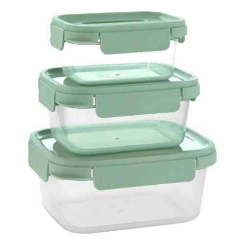 Set contenitori alimenti (500, 920, 1600 ml) NESTNLOCK Verde salvia LTN340S3