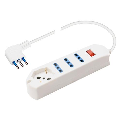 Multipresa tavolo con interruttore 4P 10/16A Salvaspazio Bianco PP2530