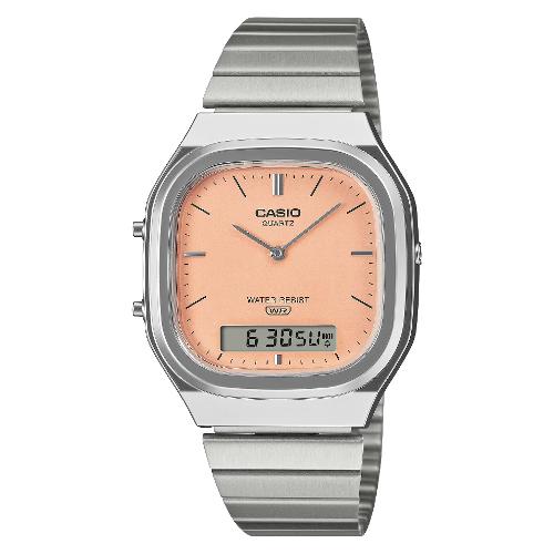 Orologio EDGY Silver e Orange AQ 240E 4AEF