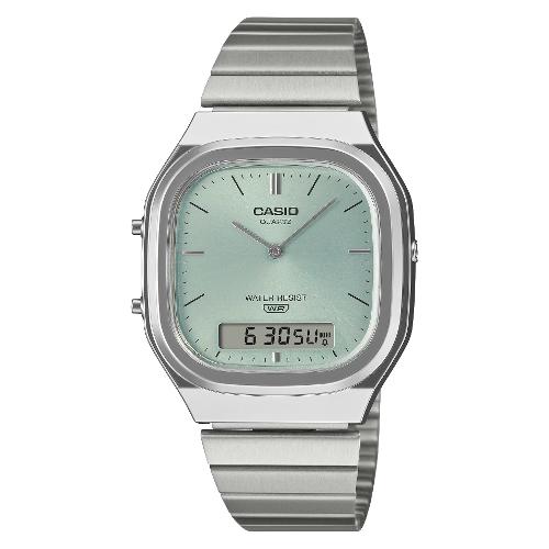 Orologio EDGY Silver e Green AQ 240E 2AEF
