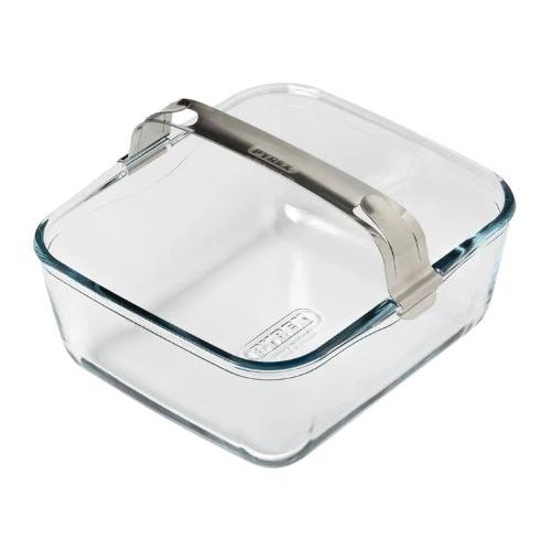 Pirofila Vetro borosilicato (20x18x8cm) con manico removibile AIR FRYER Trasparente 301U300 8045