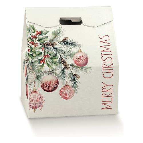 Confezione porta panettone e bottiglia (33x25x39cm) ADDOBBI DI NATALE 100496S