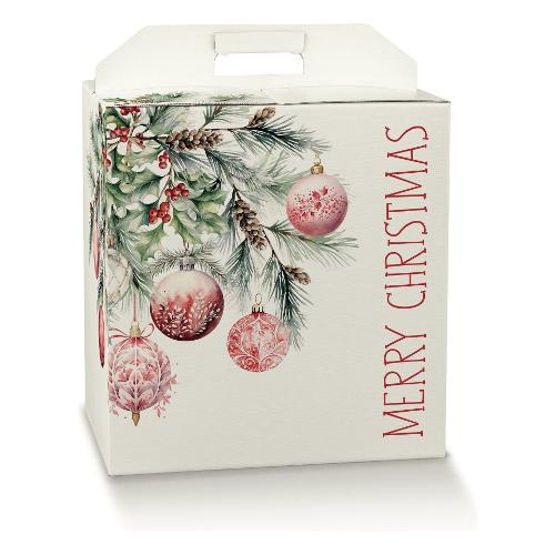 Confezione porta panettone e bottiglia (43x24x34,5cm) ADDOBBI DI NATALE 100487S
