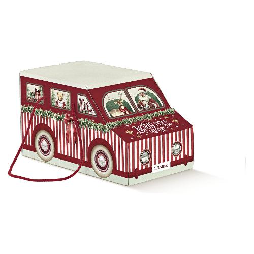 Confezione porta panettone e bottiglia Furgone (37x20x20,5cm) MARKET ROSSO 100692S