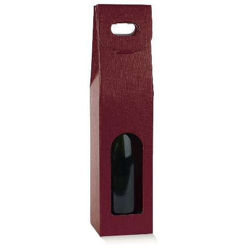Confezione porta bottiglia (1 bottiglia) (9x9x38,5cm) FIBRA BORDEAUX 100301S