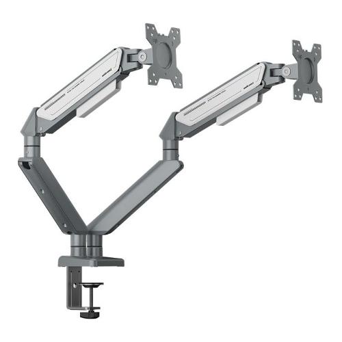 Supporto monitor TV scrivania ( 9 Kg ) VESA 100 x 100 STEALTH II Duo Silver A6D 2S