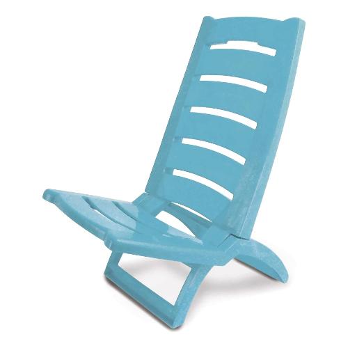 Spiaggina plastica alta resistenza pieghevole (37,5x55x65cm) Azzurro 289 Az