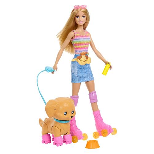 Set bambola pattini con cucciolo al guinzaglio BARBIE JMJ44