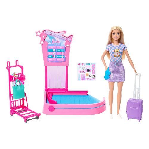 Set bambola Aeroporto ritiro bagagli BARBIE JMJ49