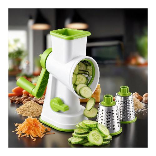 Tritatutto manuale a manovella con 3 lame Bianco e Verde ZF2525