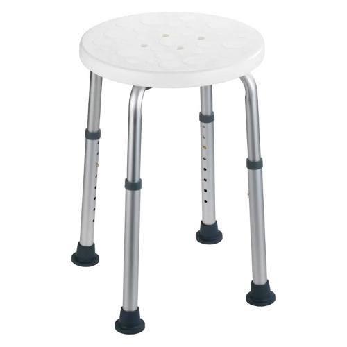 Sgabello bagno (45,5x45,5x39,5cm) regolabile h.max 57 cm portata max 120 kg SECURA Bianco e Silver 1792921100