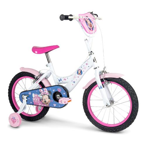 Mountain Bike acciaio ( 1 vel ) 16" movimento sfera con rotelle MINNIE Bianco e Rosa 120165160