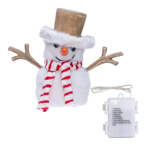 Snowpazzo (D18 H20 cm) luce fissa 20 luci - MICROLED Bianco caldo e Bianco freddo 82052