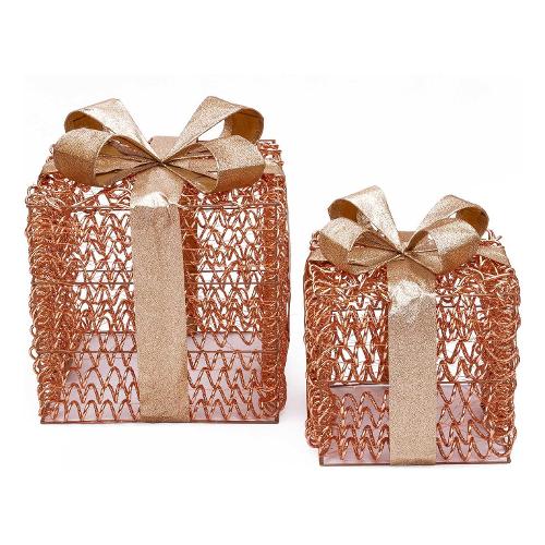 Pacchi regalo 1 gioco di luce (2pz) 1560 luci - MICROLED Bianco caldo IP44 Rose gold 81802