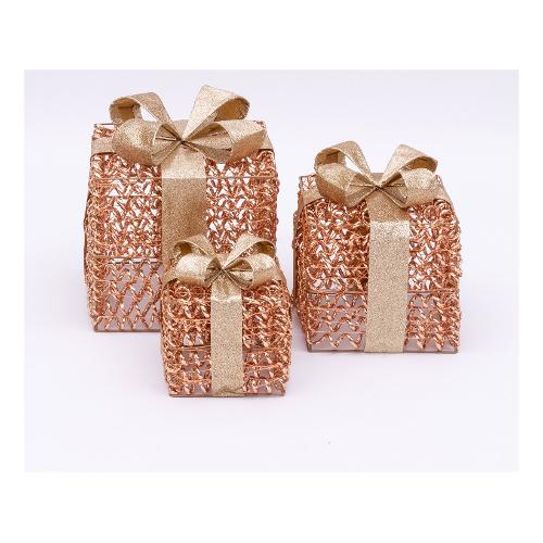 Pacchi regalo 1 gioco di luce (3pz) 900 luci - MICROLED Bianco caldo IP44 Rose gold 81789