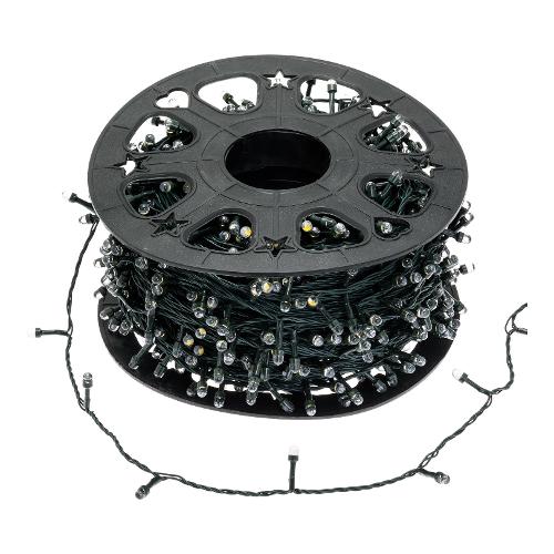 Filo Verde 1000 luci - MAXILED Bianco caldo e Bianco freddo (100 + 4 mt) 1 Gioco di luce SLRO H IP44 82373
