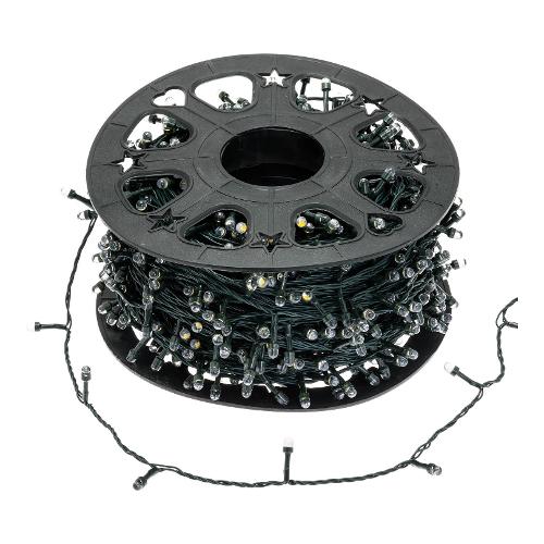 Filo Verde 1000 luci - MAXILED Bianco caldo (100 + 4 mt) 1 Gioco di luce SLRO H IP44 82366