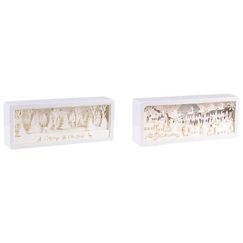 Scenario luce fissa (26x5,5x10cm) (2pz) PAPERCUT SILHOUETTE Bianco caldo e Blu IP20 71513