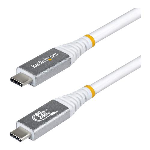 Cavo USB C 240W USB4 White e Silver 0,5m CC50CM80GUSB4CABLEW