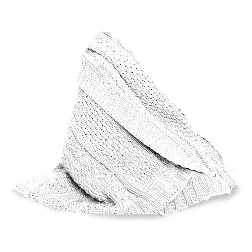 Coperta lettino Trecce tessuto maglia 100% bamboo naturale (100x75cm) ABBRACCI Bianco 030 2600 005