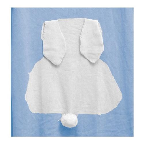Coperta lettino Bunny tessuto maglia 100% bamboo naturale (100x75cm) ABBRACCI Azzurro 030 2500 002