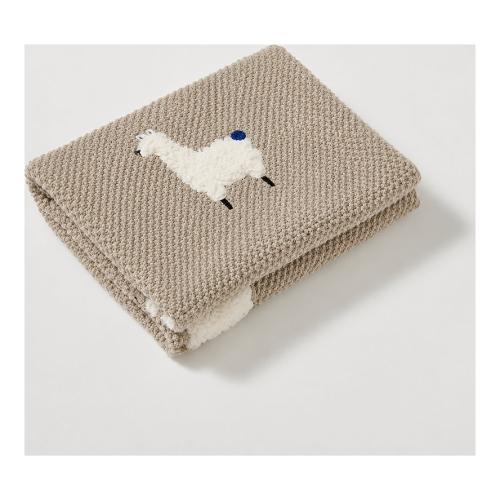 Coperta lettino Lama tessuto maglia 100% bamboo naturale (100x75cm) ABBRACCI Tortora 030 2400 003