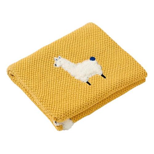 Coperta lettino Lama tessuto maglia 100% bamboo naturale (100x75cm) ABBRACCI Ocra 030 2400 002
