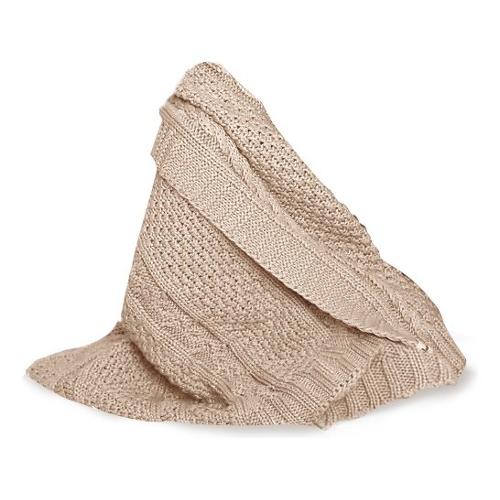 Coperta lettino Trecce tessuto maglia 100% bamboo naturale (100x75cm) ABBRACCI Tortora 030 2600 006