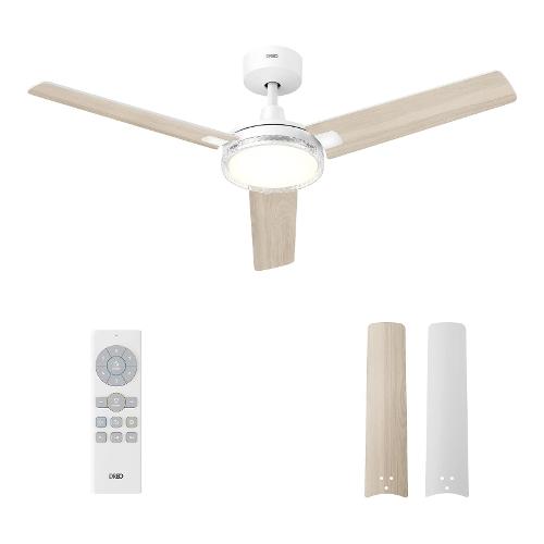 Ventilatore soffitto con luce 334 White (1 luce - 2400 Lumen - 24 W - Bianco CCT) (132,1x33,5cm) DR HCF004