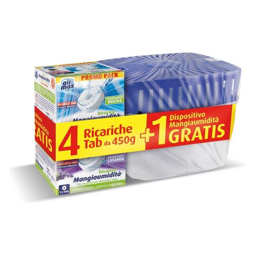 Assorbiumidità kit contenitore ( 1 contenitore e 4 tab 450 gr cad ) Lavanda AIRMAX