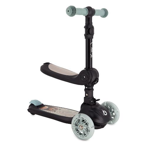 Monopattino bimbi Cavalcabile 2 in 1 con luci led (max50Kg) DEBE 2 Nero HULA00019