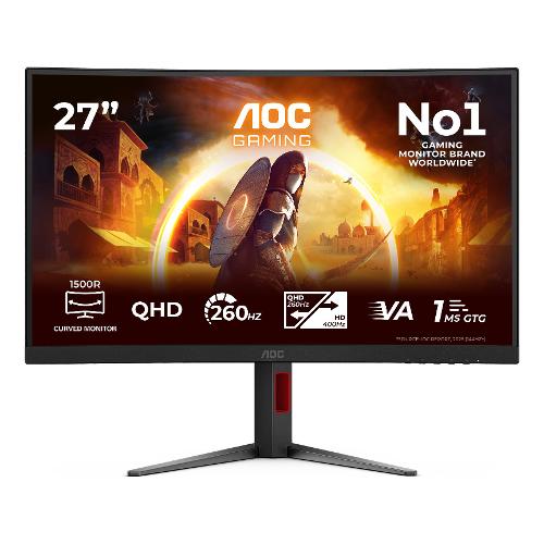 Monitor 27" ( LED 2560x1440 QHD 2K 260Hz ) Curvo Black e Red CQ27G4Z2AD