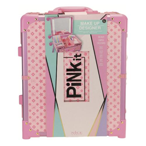 Trolley Make-Up con specchio e luce PINK.IT 40054