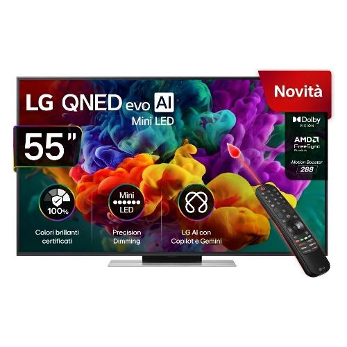 Tv 55" (MiniLED) WebOS SERIE QNED86B evo AI Charcoal black 55QNED86B6B API