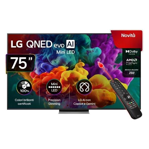 Tv 75" (MiniLED) WebOS SERIE QNED86B evo AI Charcoal black 75QNED86B6B API