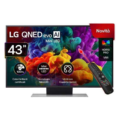 Tv 43" (MiniLED) WebOS SERIE QNED86B evo AI Charcoal black 43QNED86B6B API