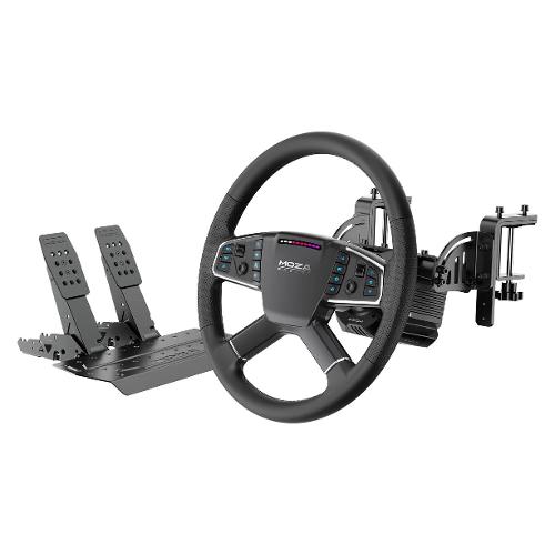 Volante e pedaliera simulatore guida R5 Pro Truck Bundle Black RS112
