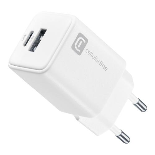 Caricabatterie USB Type-A, USB Type-C MULTIPOWER DUAL PORT 30W GaN White ACHUSB2GAN30WTABW