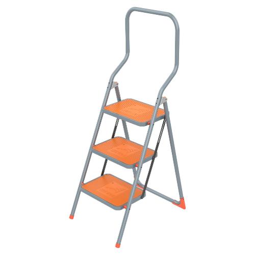 Scaletta acciaio ( 3 Gradini ) SGABBY PLUS Silvere e Arancio B0130