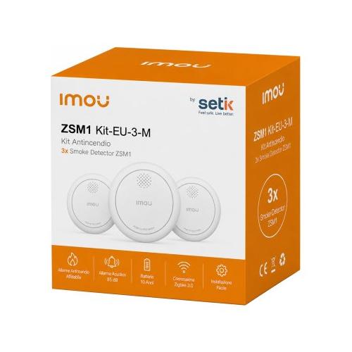 Sensore fumo SETIK 3 Pack White ZSM1 KIT EU 3 M