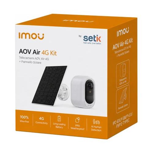 Videocamera sorveglianza SETIK AOV Air 4G Kit (Ricaricabile) White 2880x1620 IPC B3LP 5B1T1 EU