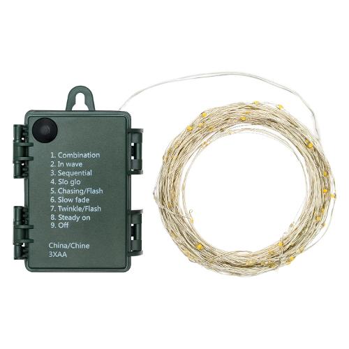 Filo Argento 160 luci - MICROLED Bianco freddo (15,9 + 0,1 mt) 8 Giochi di luce CHRISTMAS IP44 65956