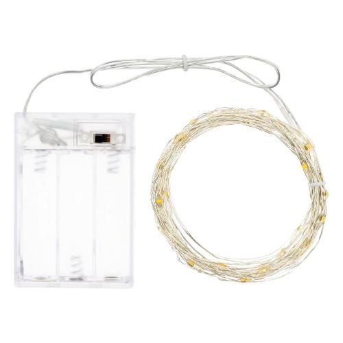 Filo Argento 40 luci - MICROLED Multicolore (3,9 + 0,1 mt) Luce fissa CHRISTMAS IP20 65840