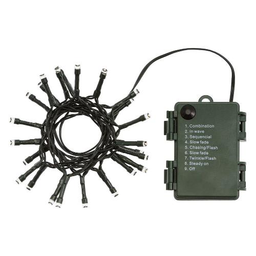 Filo Verde 48 luci - LED Multicolore (1,9 + 0,5 mt) 8 Giochi di luce XMAS KING IP44 32378