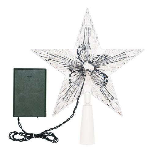 Puntale albero Natale (22cm) Stella con luce LED Multicolore (Batteria) 30671